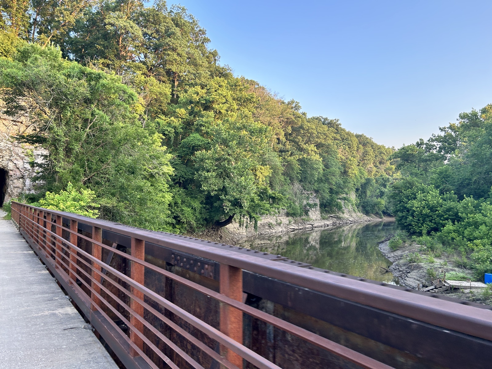 Bridge beneath the bluffs on the Katy Trail