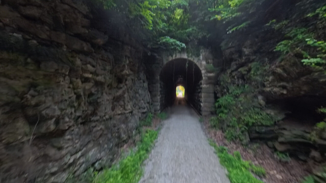 Tunnel mouth in the rock face, from the Terrain360 capture
