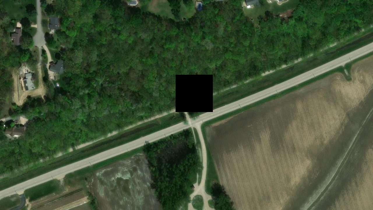 Satellite view of the Greens Bottom trailhead