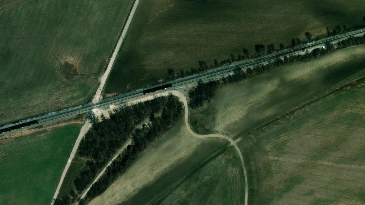 Satellite view of the Machens trailhead