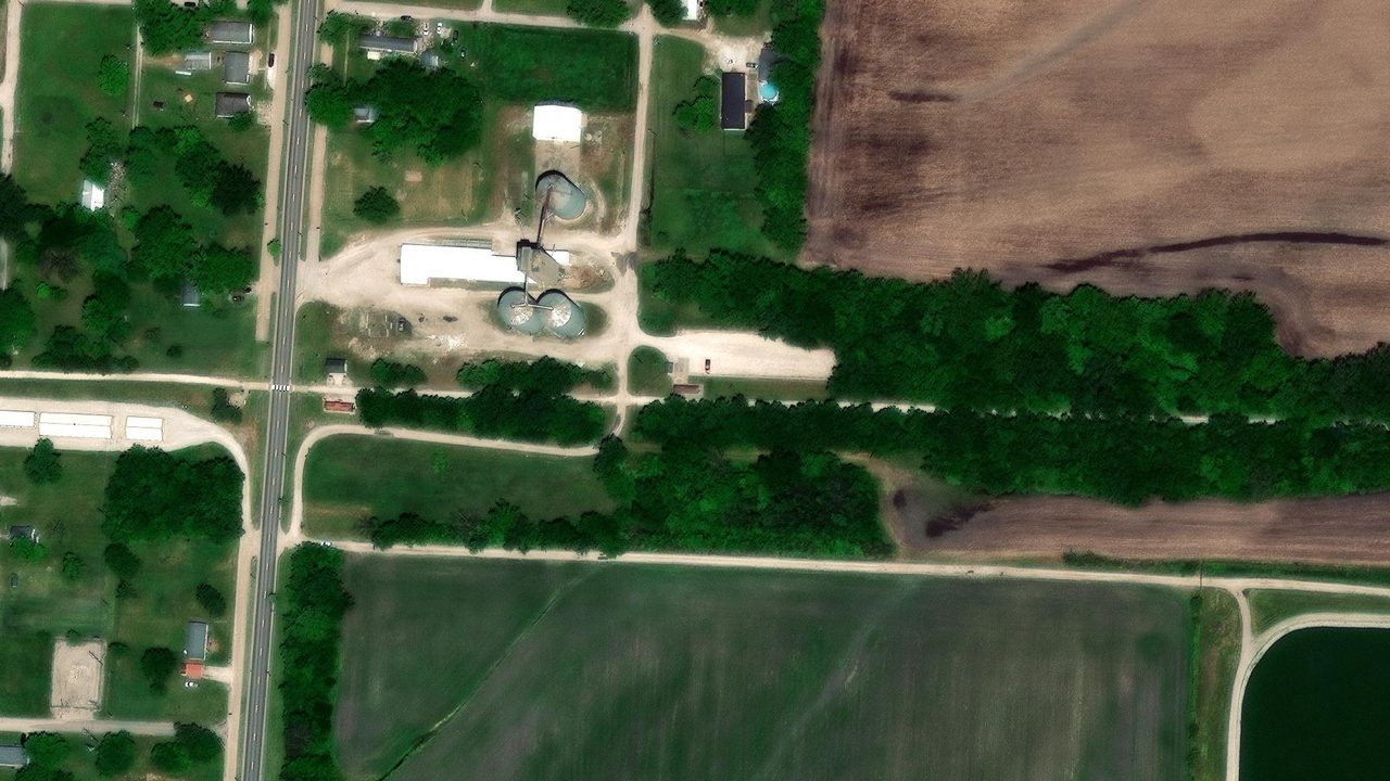 Satellite view of the New Franklin trailhead