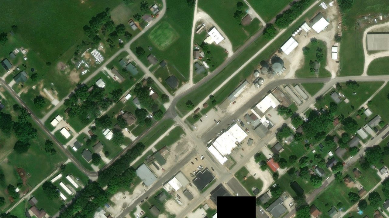 Satellite view of the Pilot Grove trailhead
